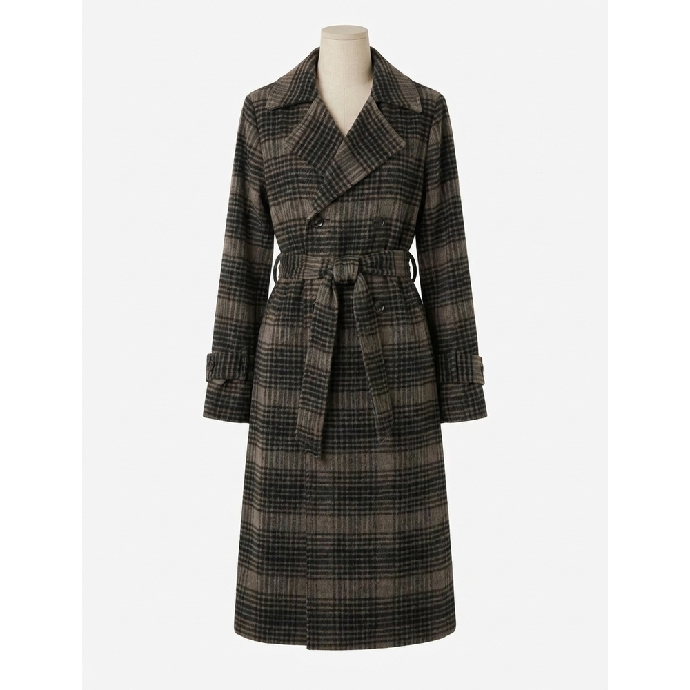 NEW Z SUPPLY jackie plaid trench coat in black